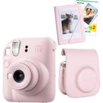 Fujifilm Instax Mini 12 20 Filmli Mini Albüm ve Deri Kılıflı Pembe Fotoğraf Makinesi