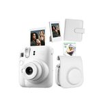 Fujifilm Instax mini 12 Beyaz Fotoğraf Makinesi-10'lu Film-Çerçeve-Kare Albüm ve Deri Kılıf Seti