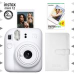 Fujifilm Instax Mini 12 Beyaz Fotoğraf Makinesi - 20'li Film ve Laporta Albüm Seti ile Sabit Flaş