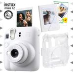 Fujifilm Instax Mini 12 Beyaz Fotoğraf Makinesi 20'li Film ve Şeffaf Kılıf Seti ile Kullanımı Kolay