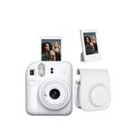 Fujifilm Instax Mini 12 Beyaz Fotoğraf Makinesi - Çerçeve ve Deri Kılıf Seti