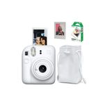 Fujifilm Instax Mini 12 Fotoğraf Makinesi-10 Lu Film-büzgülü Çanta Ve Mıknatıslı Çerçeve Seti 2 Beyaz