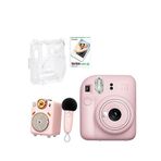 Fujifilm Instax Mini 12 Fotoğraf Makinesi + 10'lu Film Şeffaf Kılıf Ve Divoom Fairy Ok Karaoke Mikrofonlu Fm Radyolu Bluetooth Hoparlör Seti - Pembe
