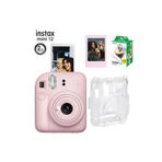 Fujifilm Instax Mini 12 Fotoğraf MAKINESI-20LI Film-Şeffaf Pleksi Kılıf ve Fotoğraf Çerçevesi Seti 1 - Pembe