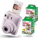 Fujifilm İnstax Mini 12 Fotoğraf Makinesi+Askı+pil+40’lı film (lila)