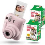 Fujifilm İnstax Mini 12 Fotoğraf Makinesi+Askı+pil+40’lı film (pembe)