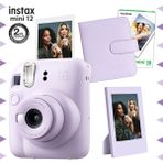 Fujifilm Instax Mini 12 Lila Fotoğraf Makinesi-10'lu Film-Çerçeve ve Kare Albüm Seti