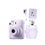 Fujifilm Instax Mini 12 Lila Fotoğraf Makinesi + 10’lu Film Kıskaçlı Stand Pvc Albüm Ve Simli Pleksi Kılıflı
