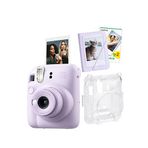 Fujifilm Instax mini 12 Lila Fotoğraf Makinesi-20'li Film-Mini Albüm ve Şeffaf Kılıf Seti