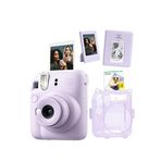 Fujifilm Instax Mini 12 Lila Fotoğraf Makinesi + 20'li Film Simli Pleksi Kılıf Pvc Albüm Ve Çerçeveli Hediye Seti