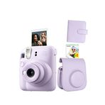 Fujifilm Instax Mini 12 Lila Fotoğraf Makinesi + 20'li Film Ve Deri Çanta Albüm Hediye Seti