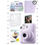 Fujifilm Instax mini 12 Lila Fotoğraf Makinesi-20'lu Film-Kare Albüm ve Şeffaf Kılıf Seti
