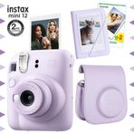 Fujifilm Instax mini 12 Lila Fotoğraf Makinesi-20'lu Film-Mini Albüm ve Deri Kılıf Seti