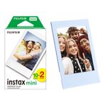 Fujifilm Instax Mini 12 Makine Uyumlu 20'li Film ve Mavi Fotoğraf Çerçevesi