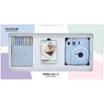Fujifilm Instax Mini 12 Mavi Fotoğraf Makinesi 10'lu Film ile Retro Tasarım Bundle Box - Mavi - Açık Mavi