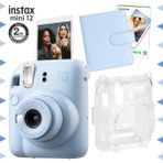 Fujifilm Instax Mini 12 Mavi Fotoğraf Makinesi - 10'lu Film ve Şeffaf Kılıf ile Kare Albüm Seti