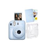 Fujifilm Instax Mini 12 Mavi Fotoğraf Makinesi + 20'li Film Laporta Albüm Ve Şeffaf Kılıf Seti