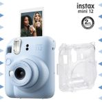 Fujifilm Instax Mini 12 Mavi Fotoğraf Makinesi ve Şeffaf Kılıf Seti Yakın Çekim Modu ile Pratik Kullanım