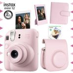 Fujifilm Instax Mini 12 Pembe Fotoğraf Makinesi - 10'lu Film - Çerçeve - Kare Albüm ve Deri Kılıf Seti