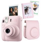 Fujifilm Instax mini 12 Pembe Fotoğraf Makinesi-10'lu Film-Mini Albüm ve Deri Kılıf Seti