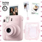 Fujifilm Instax Mini 12 Pembe Fotoğraf Makinesi - 10'lu Film ve Kıskaçlı Resim Standı Seti