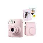 Fujifilm Instax Mini 12 Pembe Fotoğraf Makinesi + 20'li Film Mini Albüm Ve Deri Kılıflı