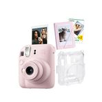 Fujifilm Instax mini 12 Pembe Fotoğraf Makinesi-20'li Film-Mini Albüm ve Şeffaf Kılıf Seti