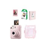 Fujifilm Instax Mini 12 Pembe Fotoğraf Makinesi Simli Pleksi Kılıf Pvc Albüm 10'lu Film Ve Çerçeveli