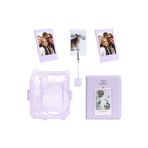 Fujifilm Instax mini 12 Simli Şeffaf Lila Kılıf Pvc 64'lü Albüm ve Fotoğraf Çerçeveleri Aksesuar Seti