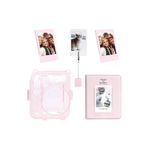 Fujifilm Instax Mini 12 Simli Şeffaf Pembe Kılıf Pvc 64'lü Albüm Ve Fotoğraf Çerçeveleri Aksesuar Seti