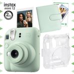 Fujifilm Instax mini 12 Yeşil Fotoğraf Makinesi-10'lu Film-Kare Albüm ve Şeffaf Kılıf Seti