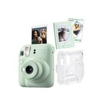 Fujifilm Instax mini 12 Yeşil Fotoğraf Makinesi-10'lu Film-Mini Albüm ve Şeffaf Kılıf Seti
