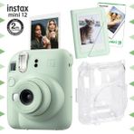 Fujifilm Instax Mini 12 Yeşil Fotoğraf Makinesi 10'lu Film Seti ile Mini Albüm ve Şeffaf Kılıf İçerir