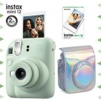 Fujifilm Instax mini 12 Yeşil Fotoğraf Makinesi 10'lu Film ve Parlak Kılıf Seti