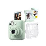 Fujifilm Instax mini 12 Yeşil Fotoğraf Makinesi-20'li Film-Mini Albüm ve Şeffaf Kılıf Seti