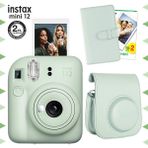 Fujifilm Instax Mini 12 Yeşil Şipşak Fotoğraf Makinesi-20'li Film-Laporta Albüm ve Deri Kılıf Seti