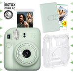Fujifilm Instax Mini 12 Yeşil Şipşak Fotoğraf Makinesi-20'lu Film-Laporta Albüm ve Şeffaf Kılıf Seti