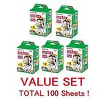 Fujifilm Instax Mini Anında Film, 2 x 10 Shoots X 5 Adet (toplam 100 çekim) Uygun Set