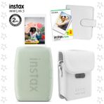 Fujifilm Instax Mini Link 3 Yeşil Akıllı Telefon Yazıcısı Beyaz Çanta Deri Albüm ve 20'li Mini Film