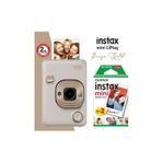 Fujifilm Instax Mini Liplay Hybrid Beige Gold Fotoğraf Makinesi + Mini Film 20'li