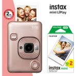 Fujifilm Instax Mini LiPlay Hybrid Blush Gold Fotoğraf Makinesi 20'li Mini Film ile Anı Yakala - Altın