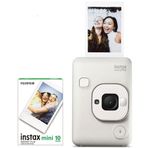 Fujifilm Instax Mini LiPlay Hybrid Misty White Fotoğraf Makinesi - 10'lu Film