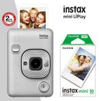 Fujifilm Instax mini LiPlay Hybrid Stone White Fotoğraf Makinesi 10lu mini Film