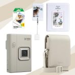 Fujifilm Instax Mini Liplay Plus Bej Fotoğraf Makinesi, 20'li Film ve Aksesuar Seti