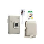 Fujifilm Instax Mini Liplay Plus Sand Beige Fotoğraf Makinesi 20'li Film + Kıskaç Ve Deri Çanta Hediye Seti - Gri