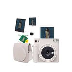Fujifilm Instax Sq1 Beyaz Fotoğraf Makinesi + 20li Kare Film Deri Kılıf Pleksi Çerçeve Ve Kıskaçlı Stand Seti