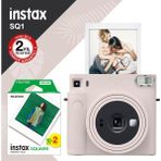 Fujifilm Instax SQ1 Beyaz Fotoğraf Makinesi ve 20'li Kare Film Parlak Beyaz Renkli Tasarım