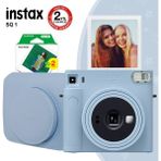 Fujifilm Instax SQ1 Buz Mavi Filmli Fotoğraf Makinesi Retro Tasarım ile 4'lü Set - Gri