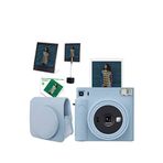Fujifilm Instax Sq1 Buz Mavi Fotoğraf Makinesi + 10'lu Kare Film Deri Kılıf Pleksi Çerçeve Ve Kıskaçlı Stand Set