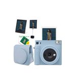 Fujifilm Instax Sq1 Buz Mavi Fotoğraf Makinesi + 20'li Kare Film Deri Kılıf Pleksi Çerçeve Ve Kıskaçlı Stand Seti